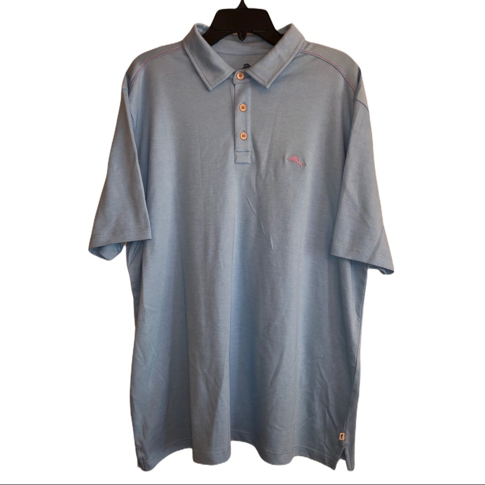 Tommy Bahama Glass Bead Blue Soft Polo Shirt